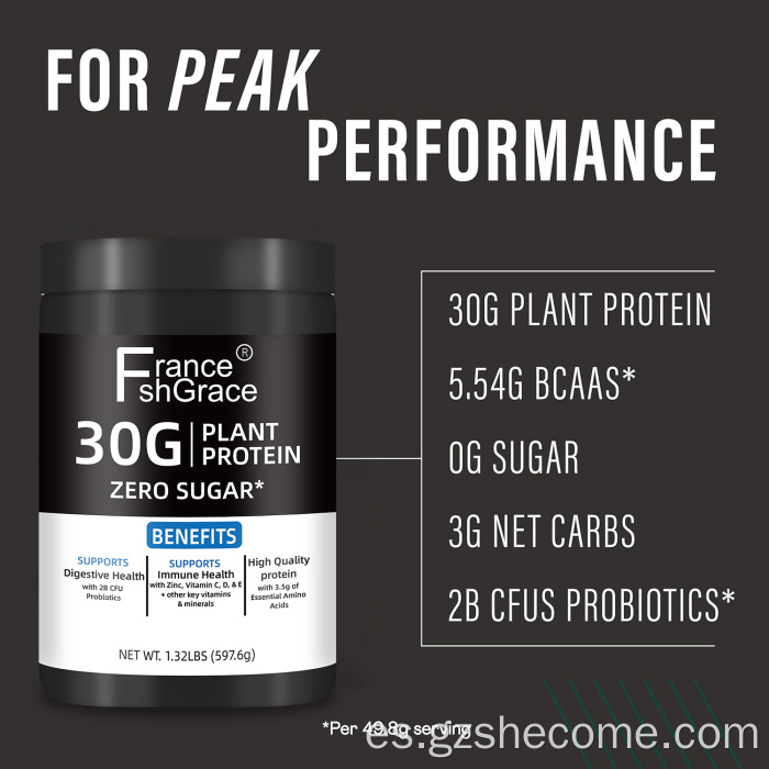 Proteína vegetal sin azúcar en polvo que favorece la salud digestiva